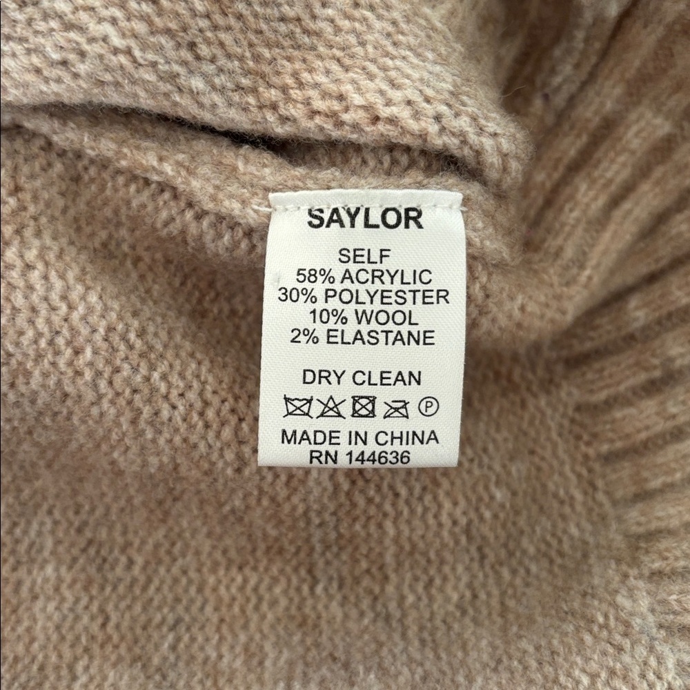 Saylor Casey Shetland Fair Isle Sweater Women’s L Brown Multi Nordic Knit Hygge - Picture 9 of 9
